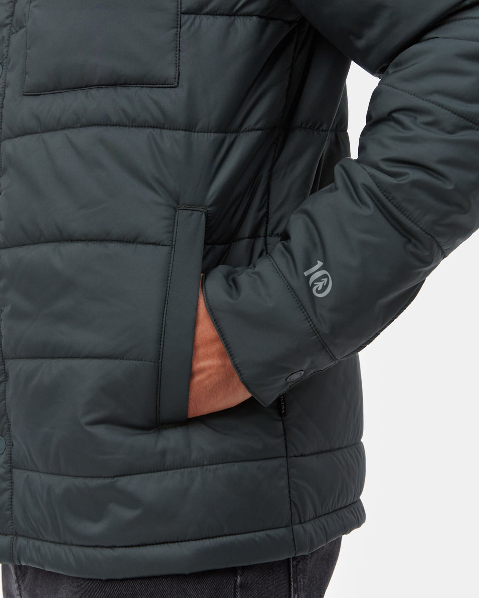 Tentree Men's Cloud Shell Shirt Jacket - Forest River Green