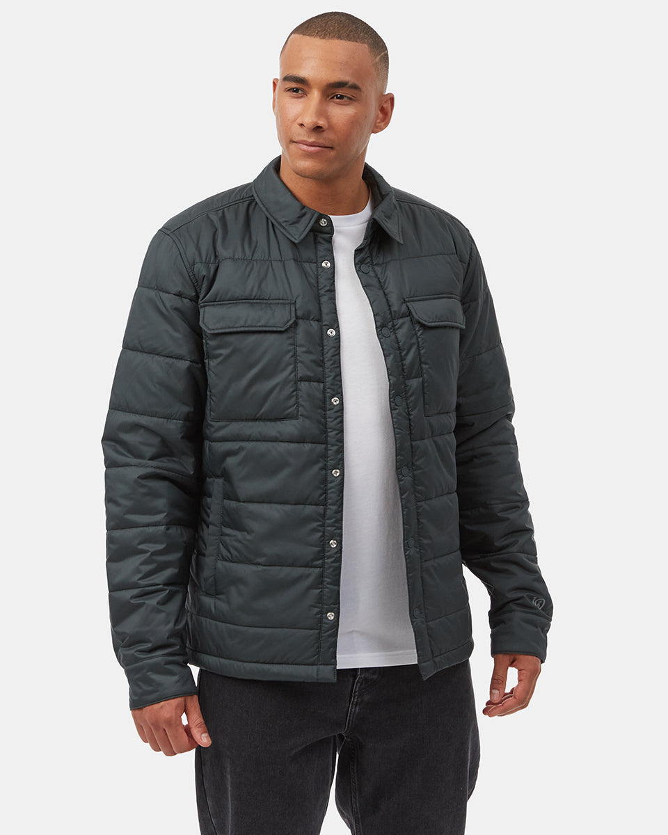 Tentree Men's Cloud Shell Shirt Jacket - Forest River Green