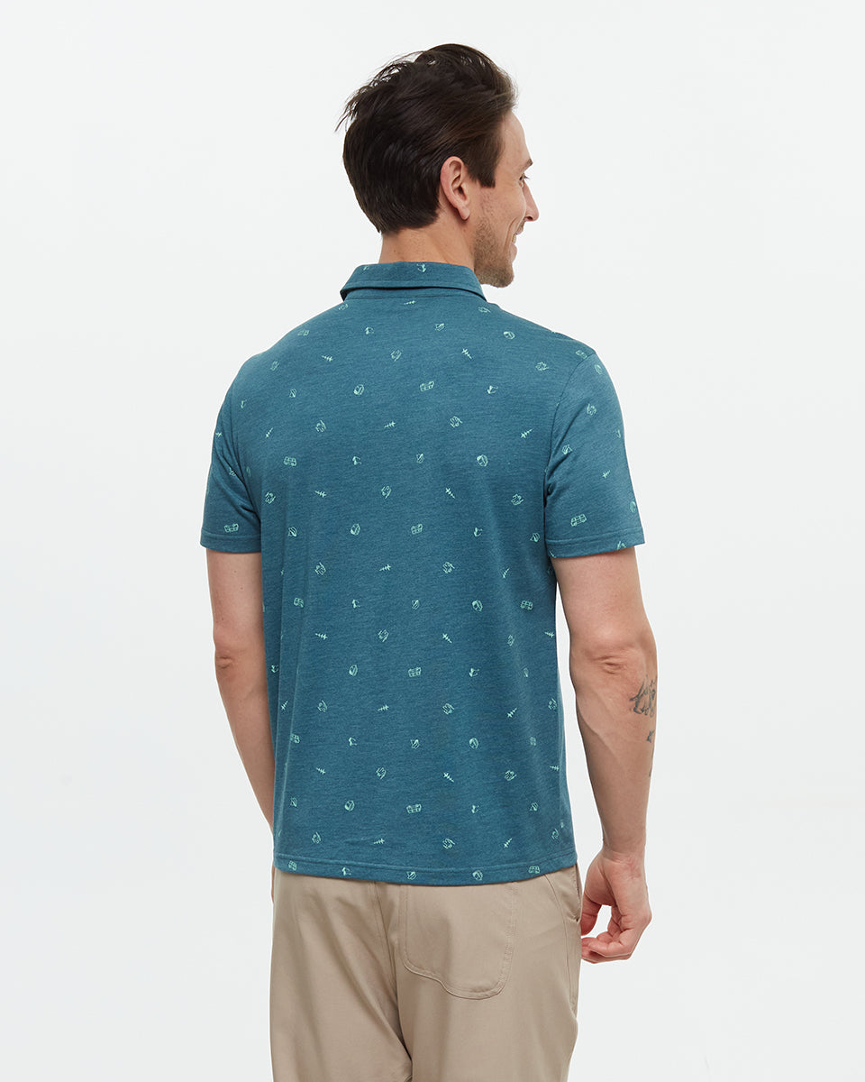 Tentree Men's Astir Polo - Jasper Heather Everyday Adventure Hemlock