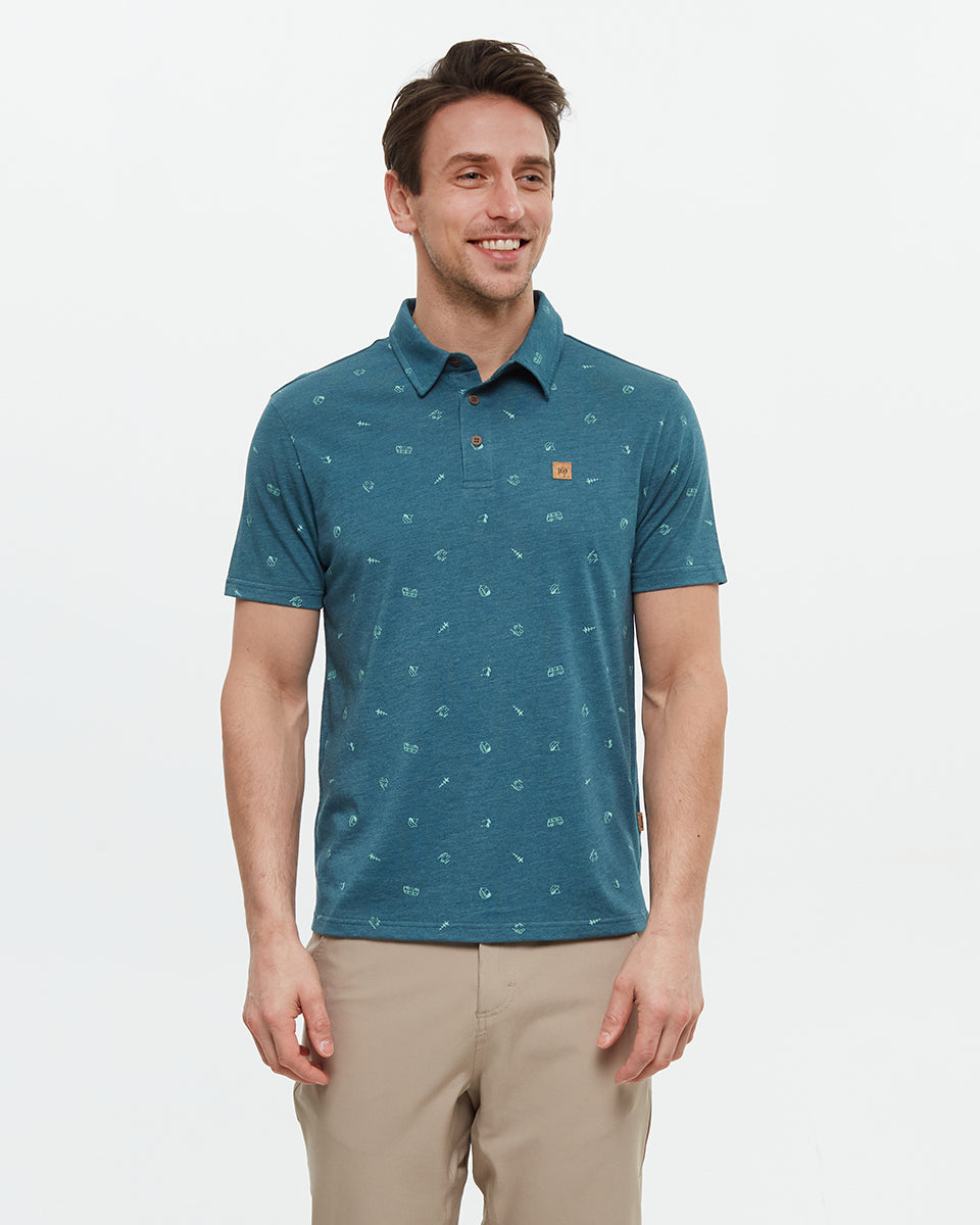 Tentree Men's Astir Polo - Jasper Heather Everyday Adventure Hemlock