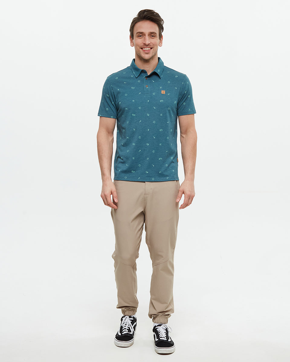 Tentree Men's Astir Polo - Jasper Heather Everyday Adventure Hemlock