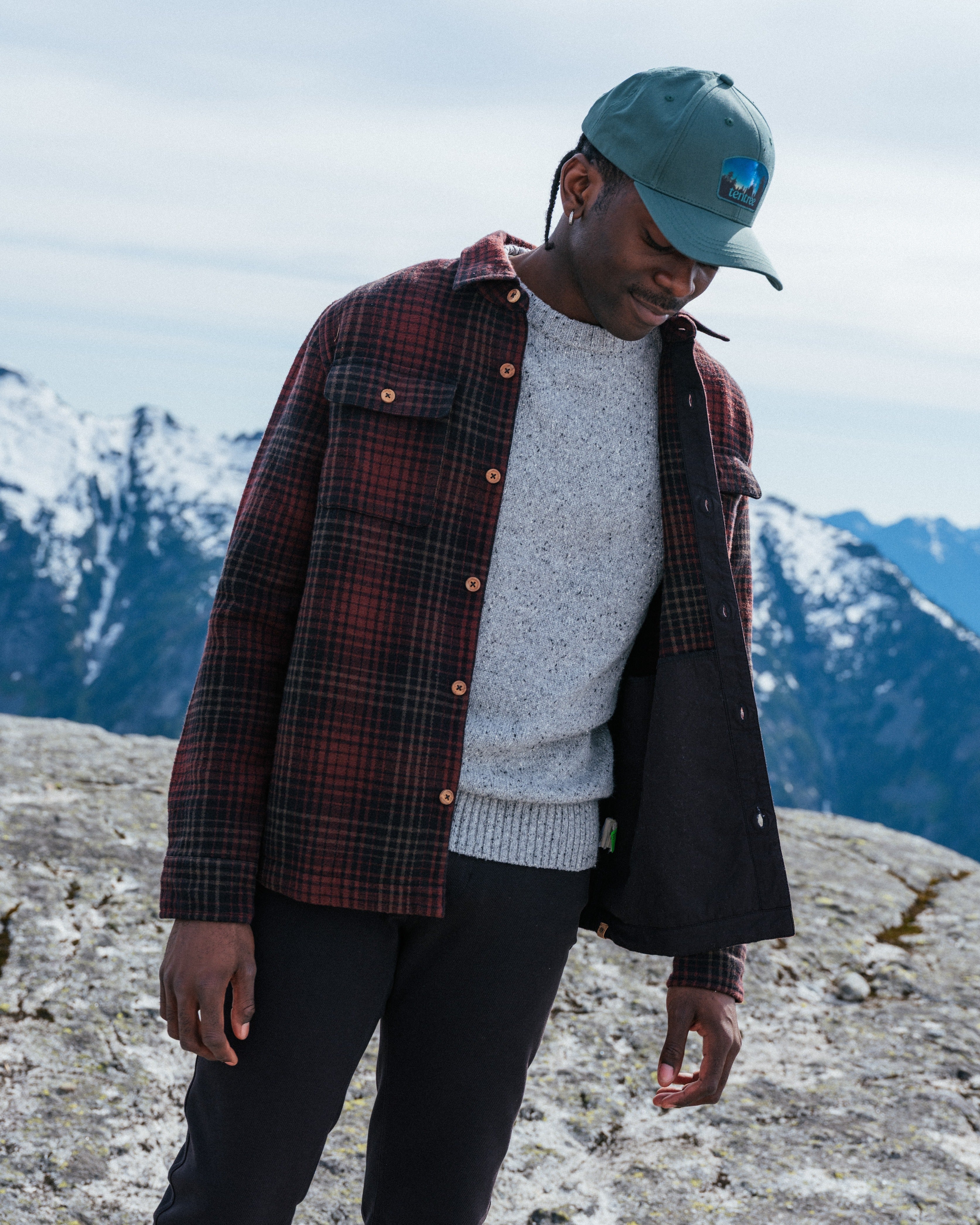 Tentree Parks Souvenir Patch Elevation Hat - Pine Green Dark Forest Green