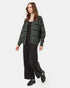 Tentree Women's Highline Jacquard Cardigan - Dark Kombu Green Heather Meteorite Black