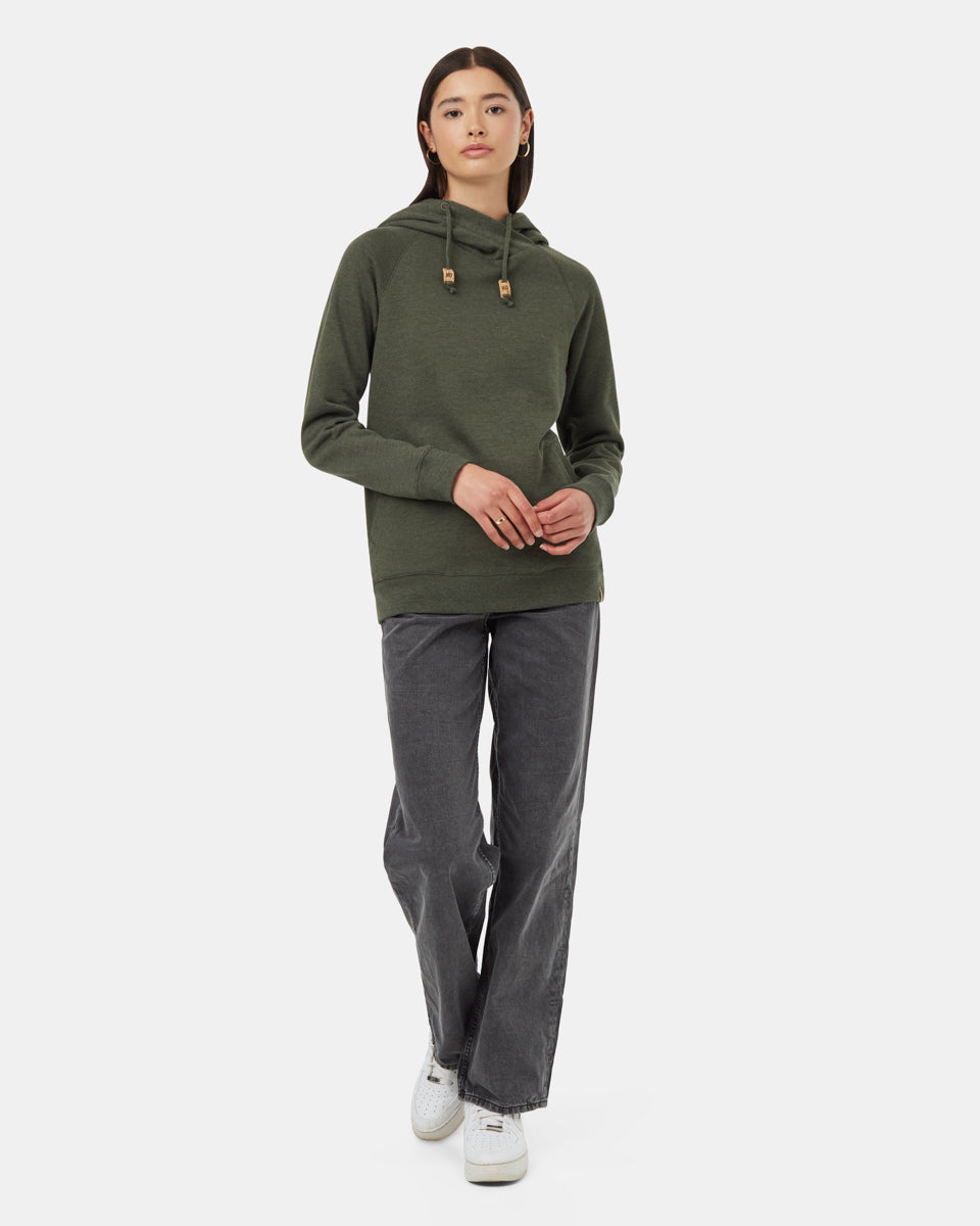 Tentree Women's Burney Hoodie - Dark Kombu Green Heather