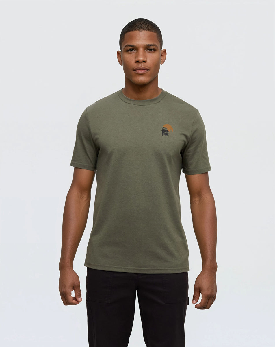 Tentree Men's Mountain Pass T-Shirt - Deep Olive Meteorite Black