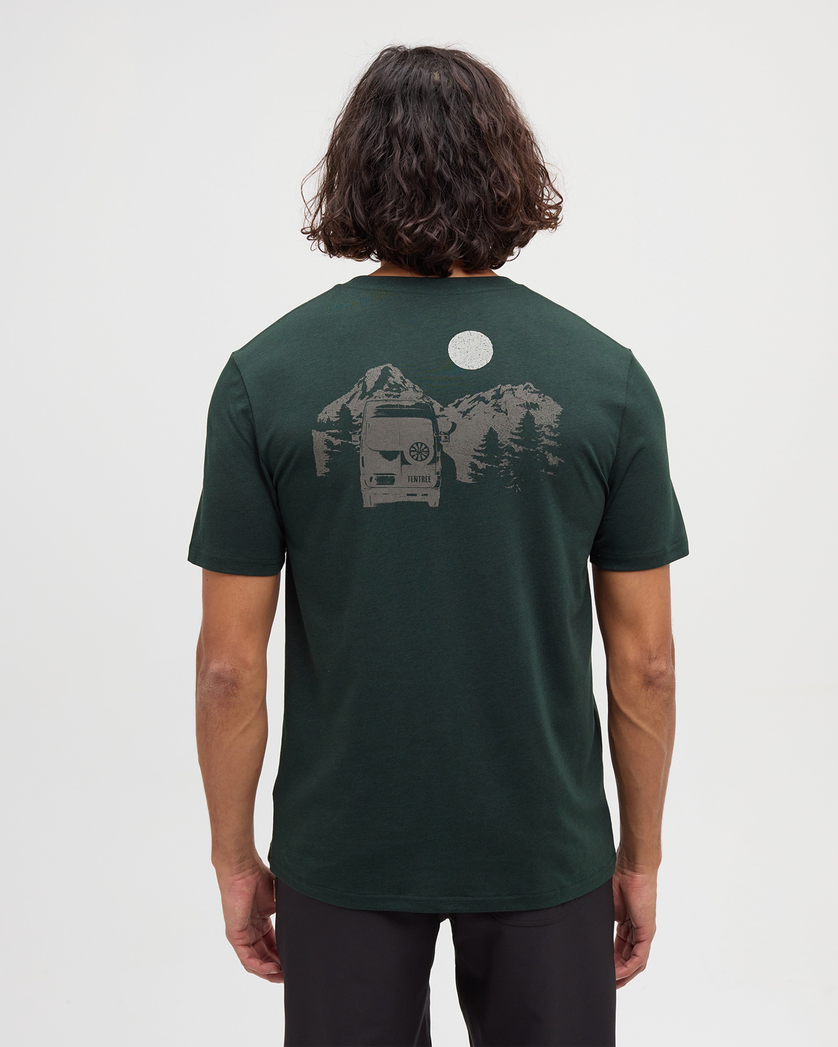 Tentree Men's Mountain Pass T-Shirt - Dark Forest Green Ashwood