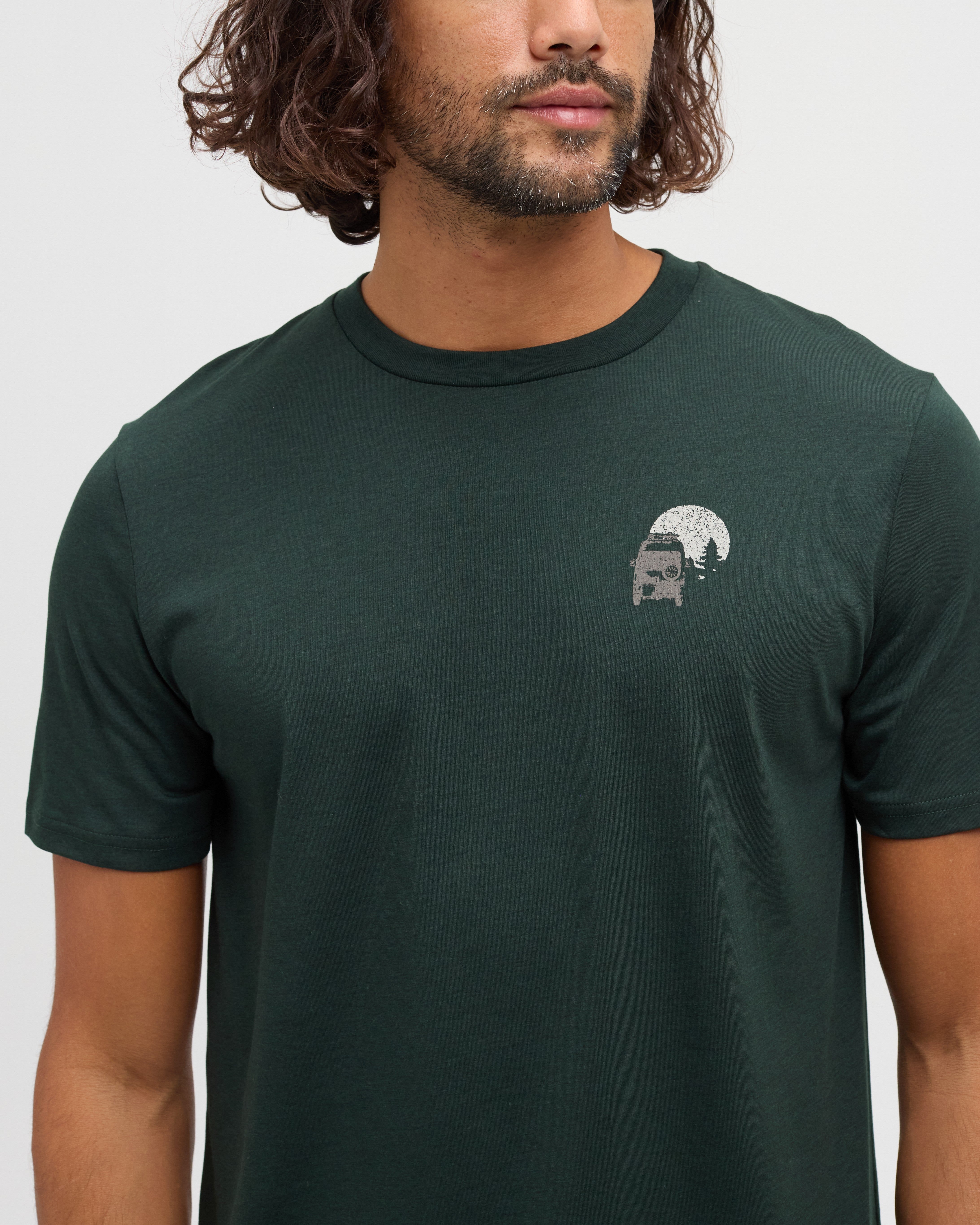 Tentree Men's Mountain Pass T-Shirt - Dark Forest Green Ashwood