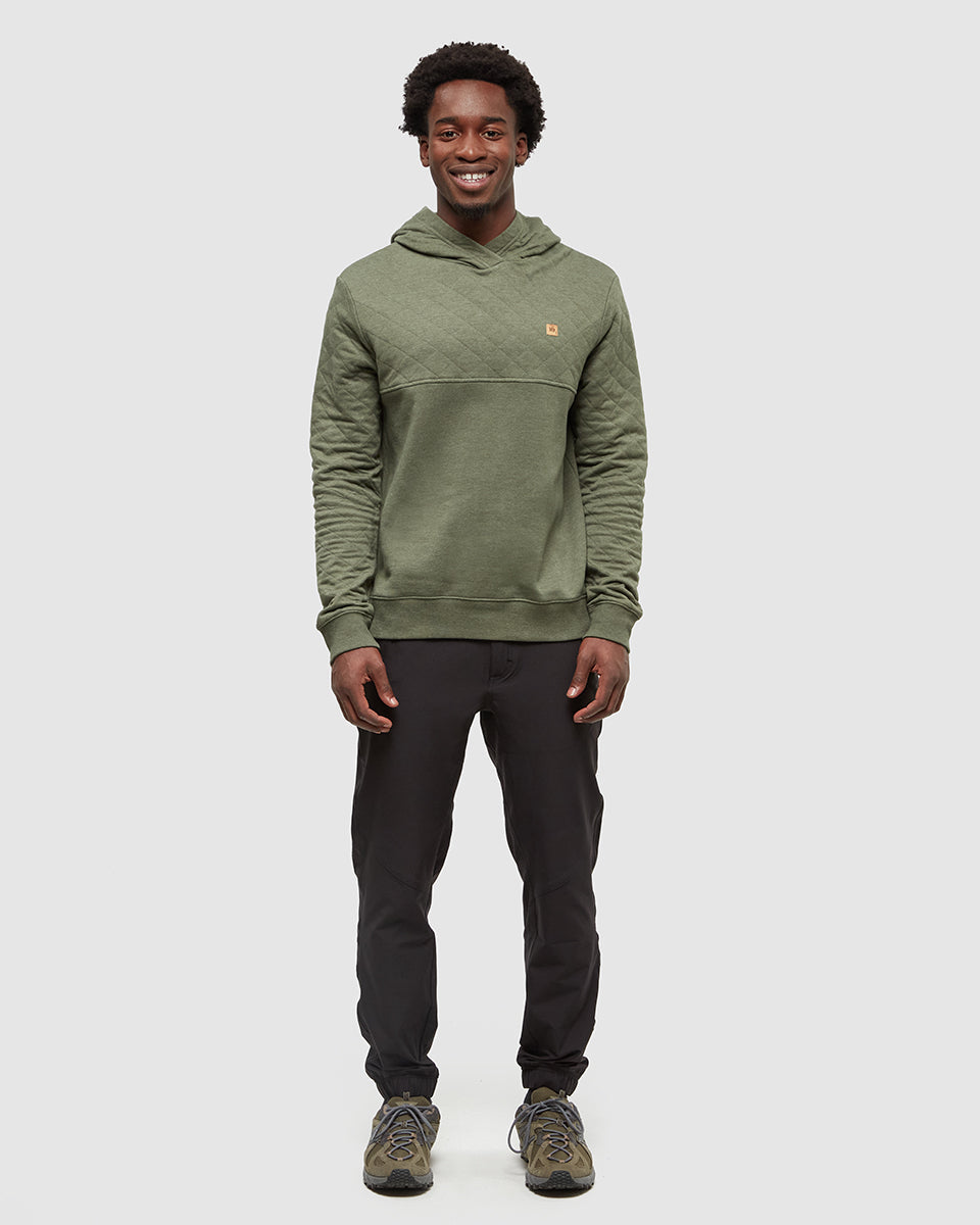 Tentree Men's Quadra Hoodie - Deep Olive Heather