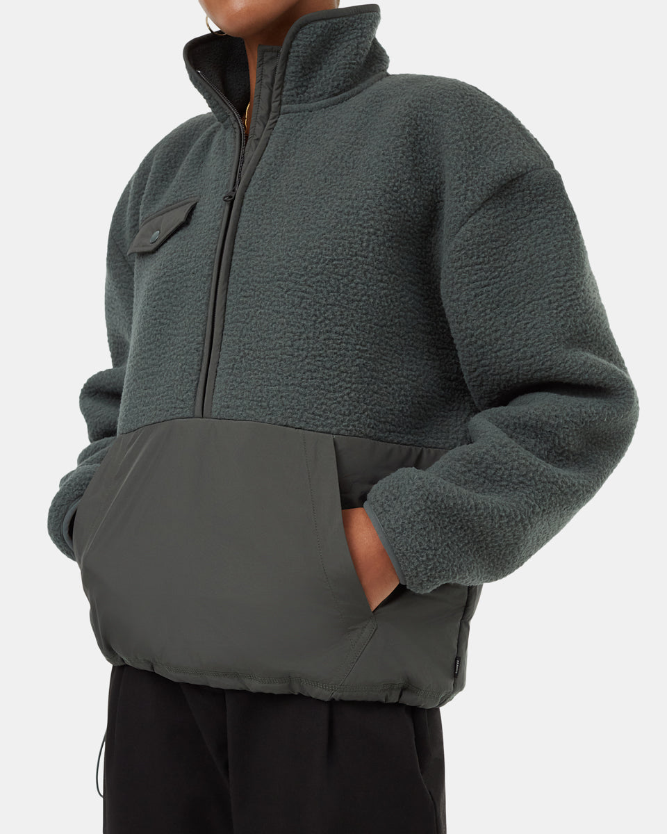 Tentree Women's Ecoloft Contrast Half Zip - Urban Green Urban Green