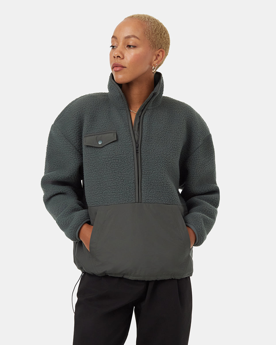 Tentree Women's Ecoloft Contrast Half Zip - Urban Green Urban Green