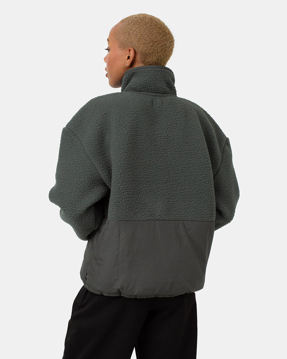 Tentree Women's Ecoloft Contrast Half Zip - Urban Green Urban Green