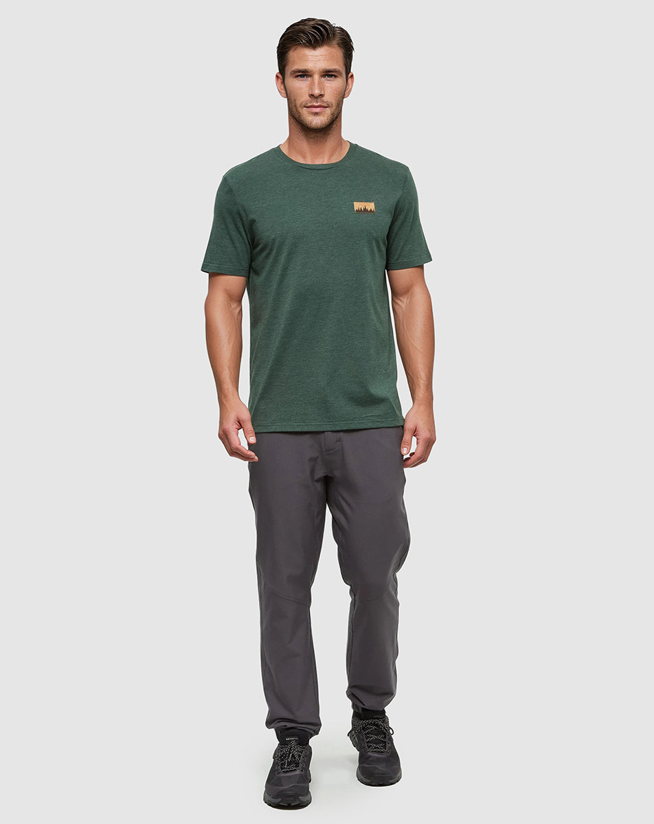 Tentree Men's Juniper Cork Patch T-Shirt - Forest Pine Heather Cork Patch