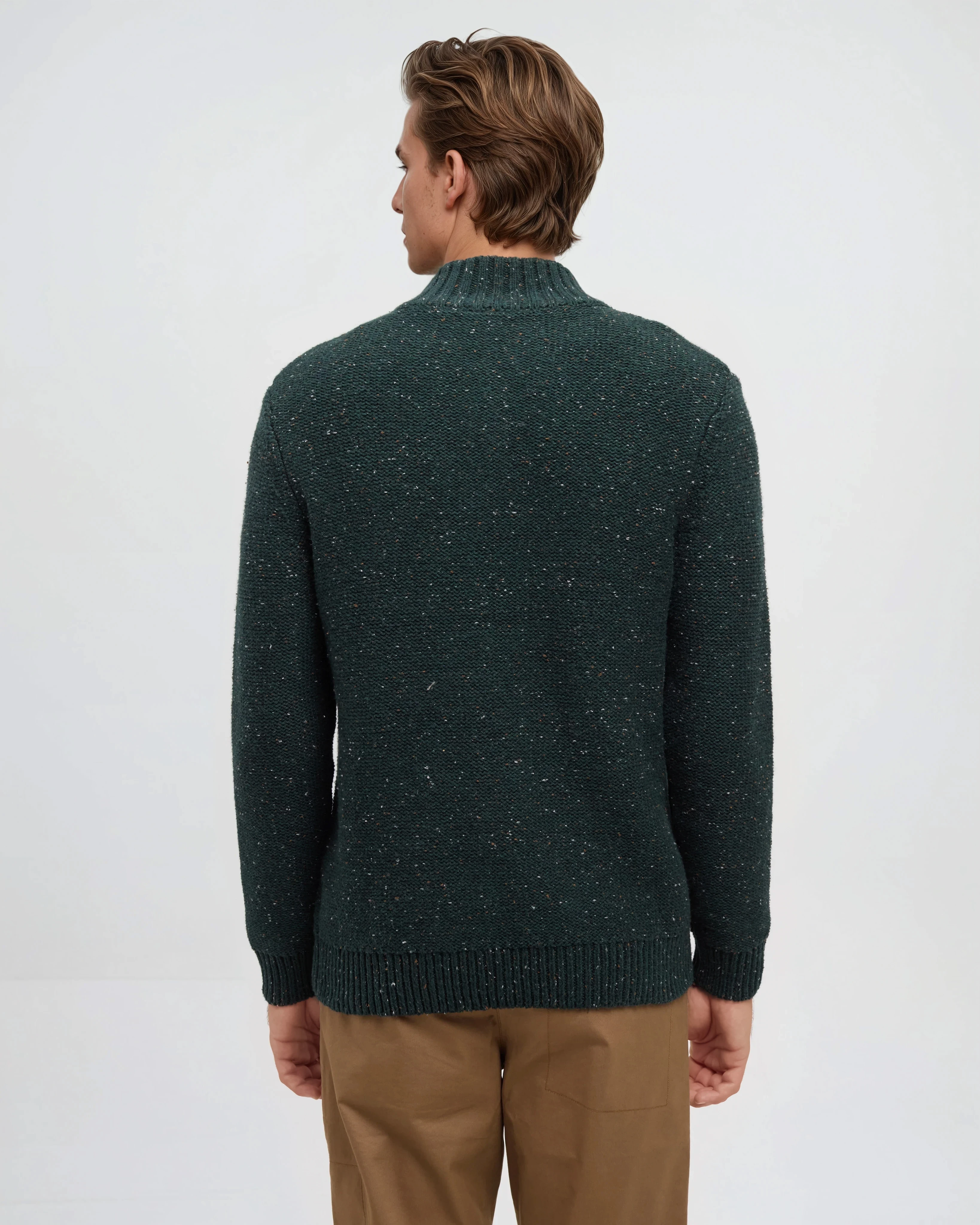 Tentree Men's Conrad Fleck Sweater - Dark Forest Green Fleck