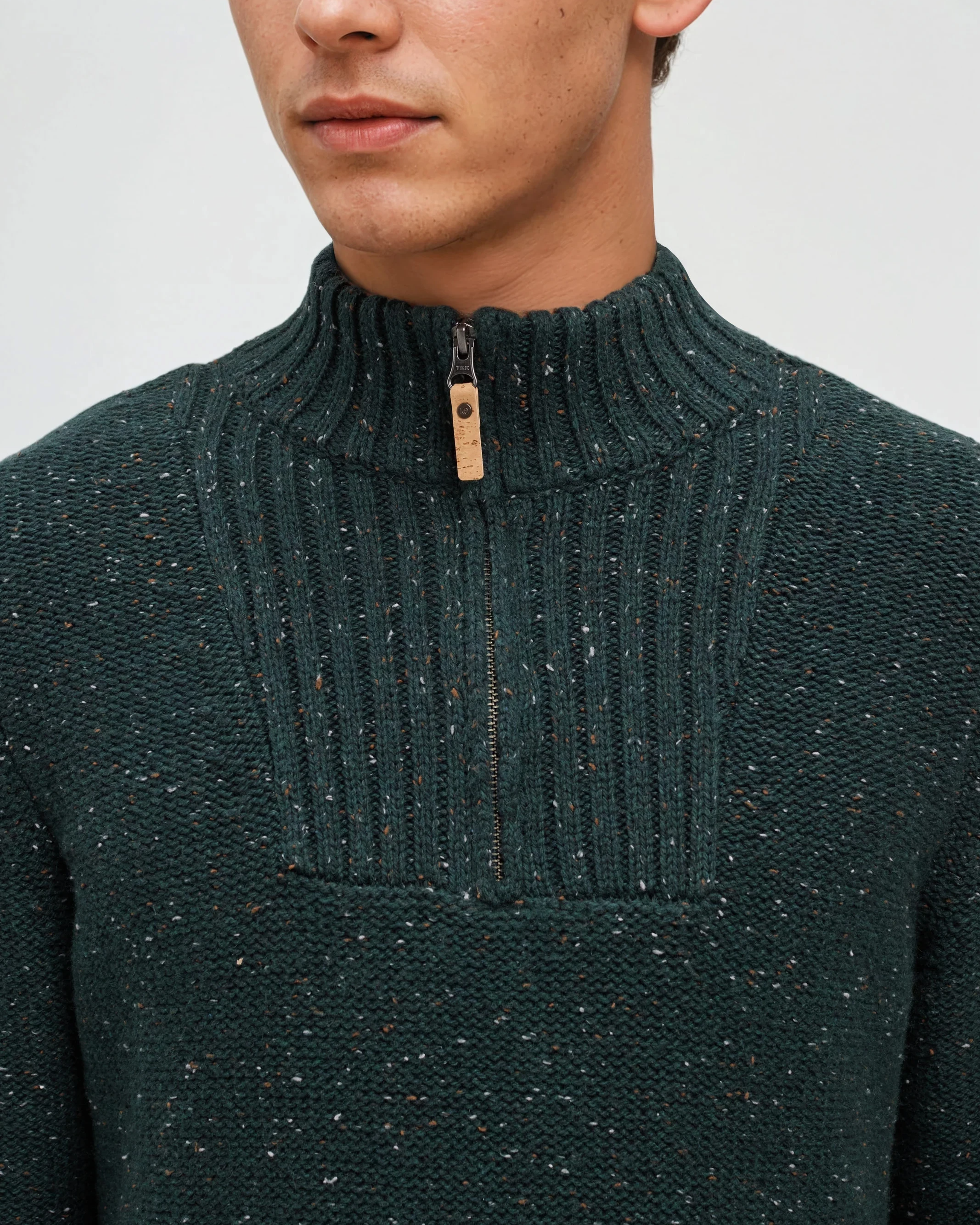 Tentree Men's Conrad Fleck Sweater - Dark Forest Green Fleck
