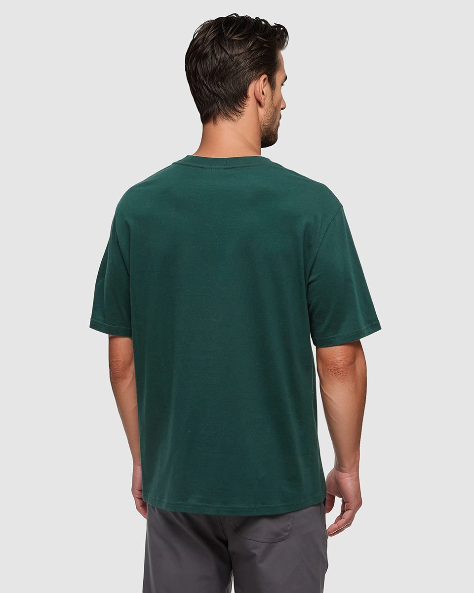 Tentree Men's Regenerative Boreal Bison T-Shirt - Forest Pine Amber Brown