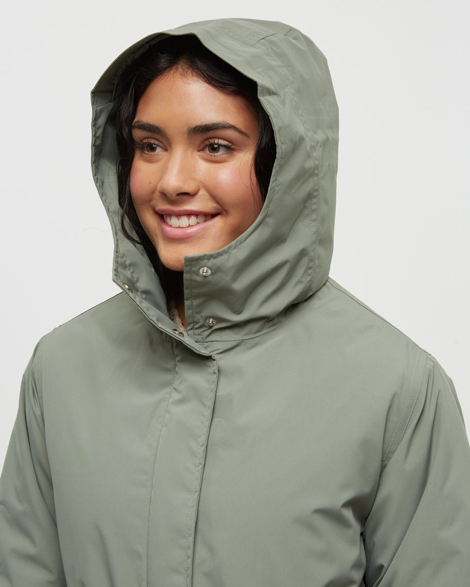 Tentree Women's Nimbus Insulated Rain Jacket - Agave Green