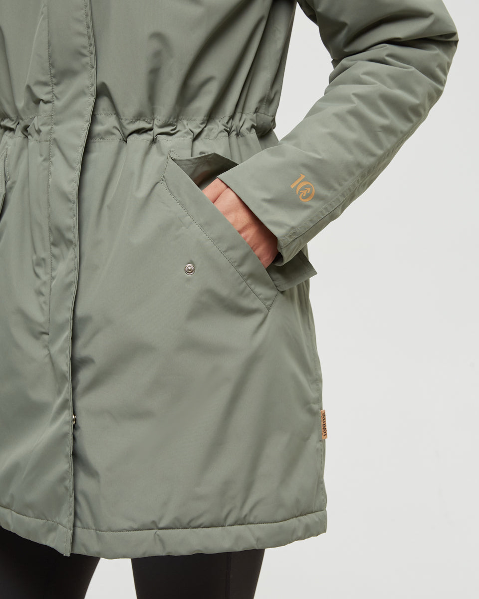 Tentree Women's Nimbus Insulated Rain Jacket - Agave Green