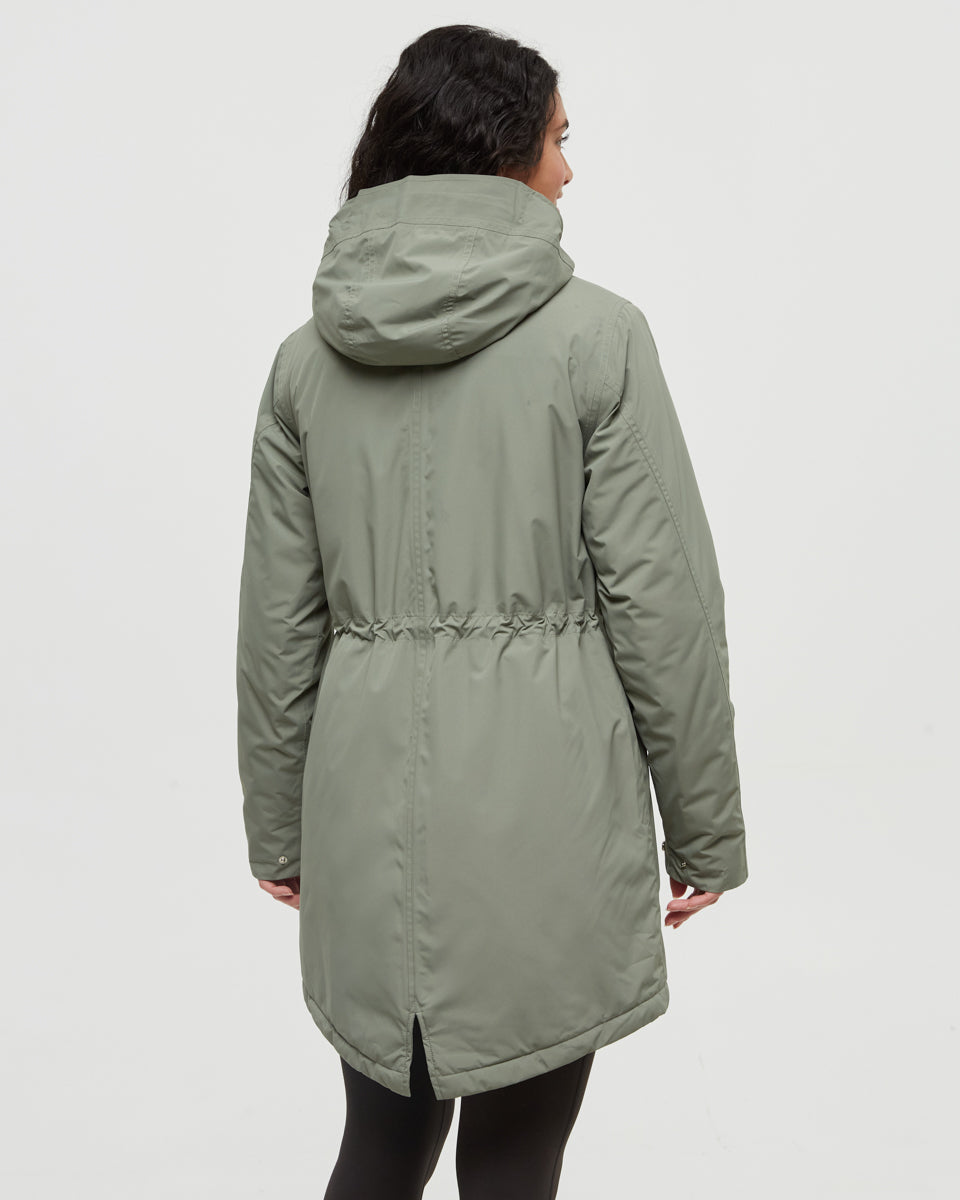 Tentree Women's Nimbus Insulated Rain Jacket - Agave Green
