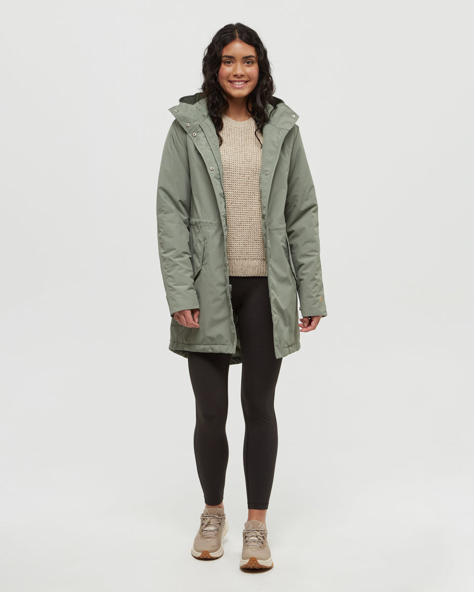 Tentree Women's Nimbus Insulated Rain Jacket - Agave Green