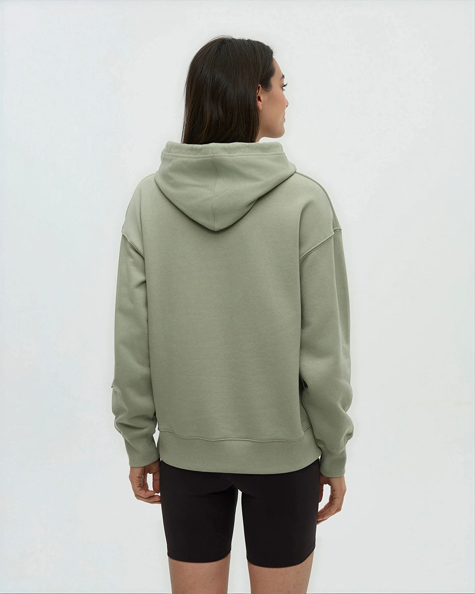 Tentree Women's Wildfire Retro Treeline Relaxed Hoodie - Light Moss Tidal Teal