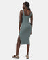Tentree Women's Rib Square Neck Dress - Light Urban Green