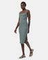 Tentree Women's Rib Square Neck Dress - Light Urban Green