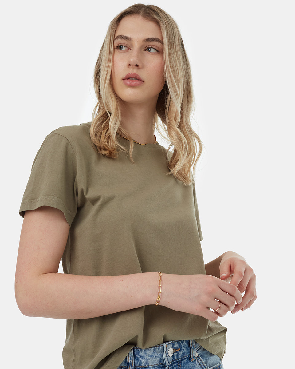 Tentree Women's Regenerative Cotton Crew T-Shirt - Deep Lichen Green