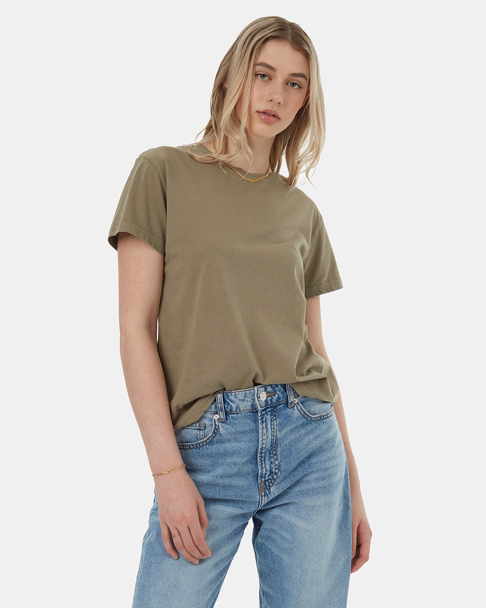 Tentree Women's Regenerative Cotton Crew T-Shirt - Deep Lichen Green