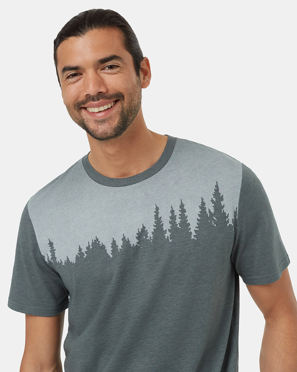 Tentree Men's Juniper T-Shirt - Light Urban Green Heather White