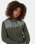 Tentree Women's Juniper Zip Hoodie - Dark Kombu Green Heather White