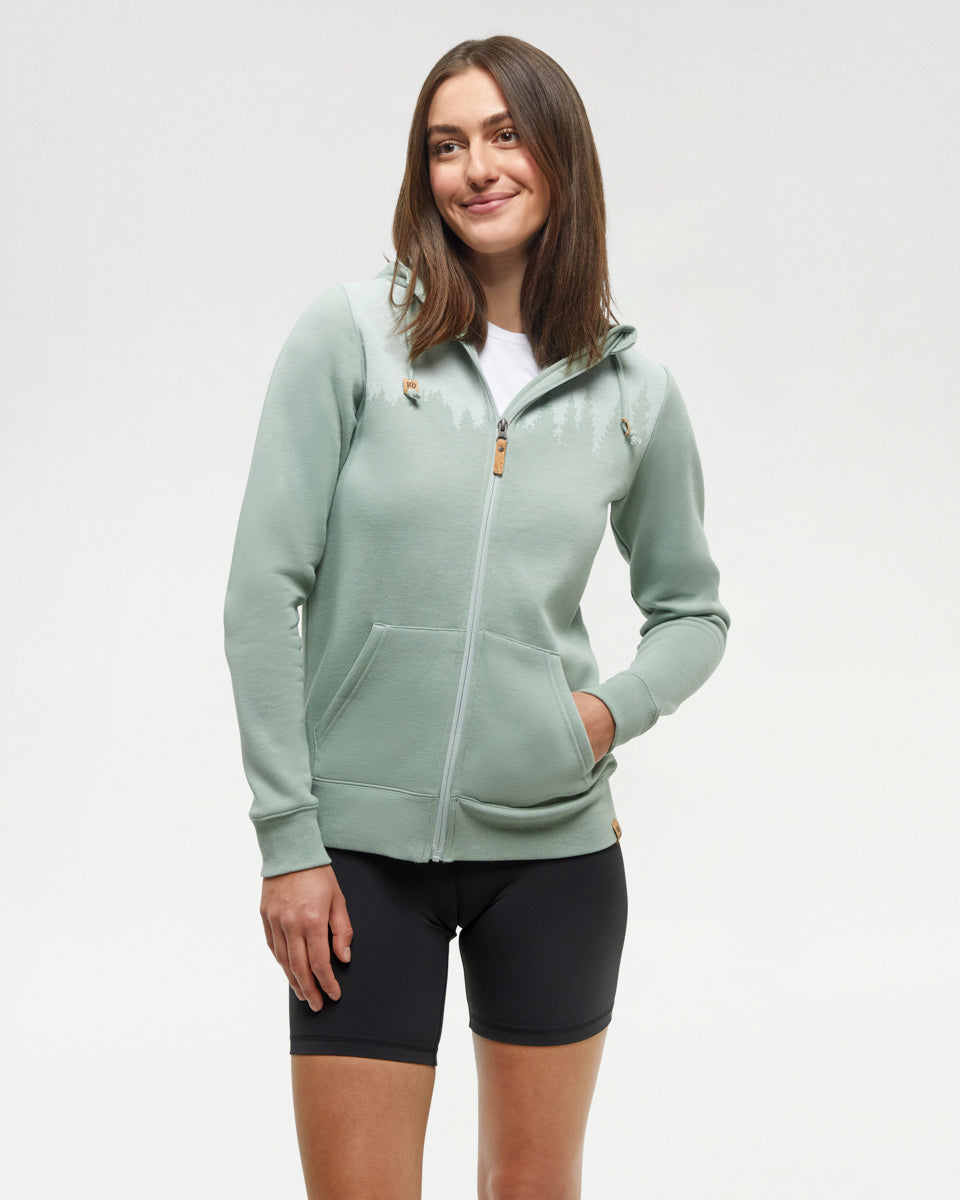 Tentree Women's Juniper Zip Hoodie - Oasis Heather White