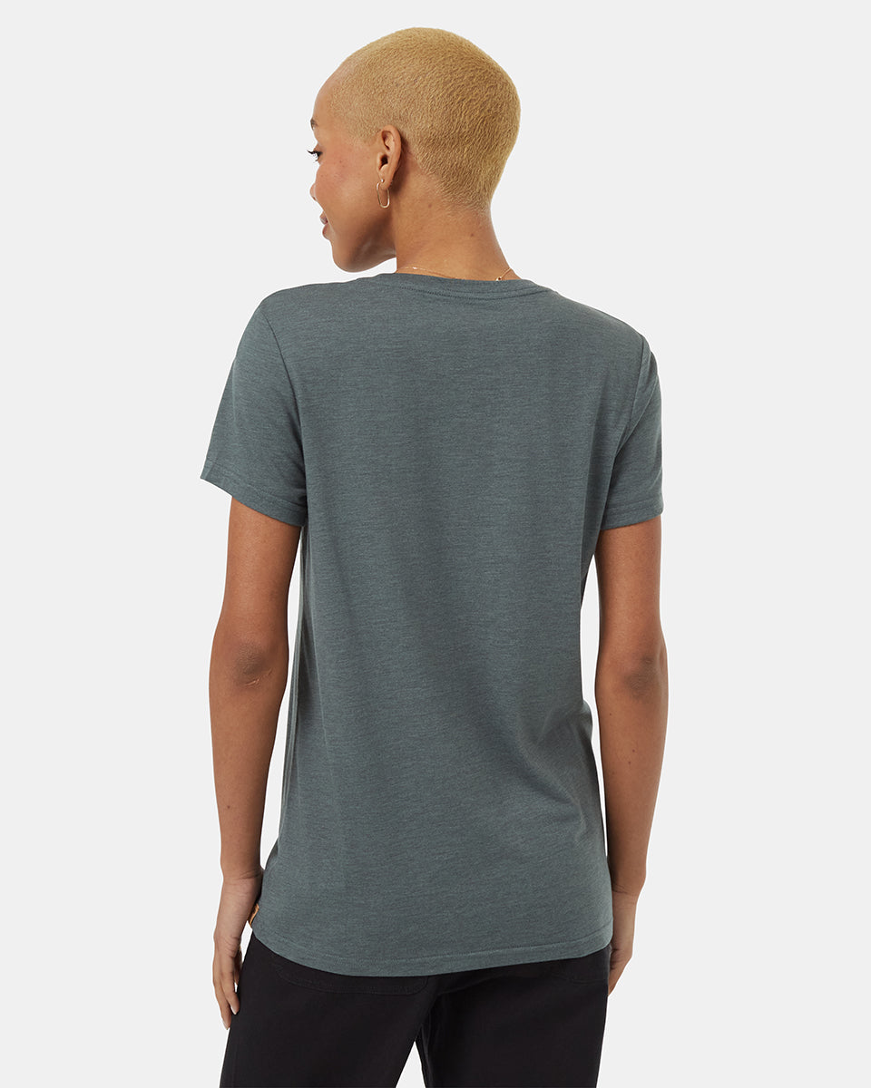 Tentree Women's Juniper T-Shirt - Light Urban Green Heather White