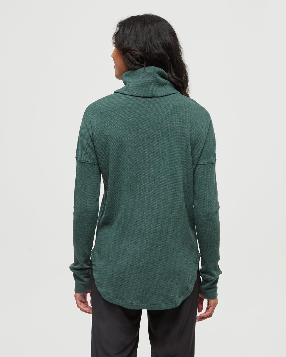 Tentree Women's Highwood Turtleneck - Forest Pine Heather
