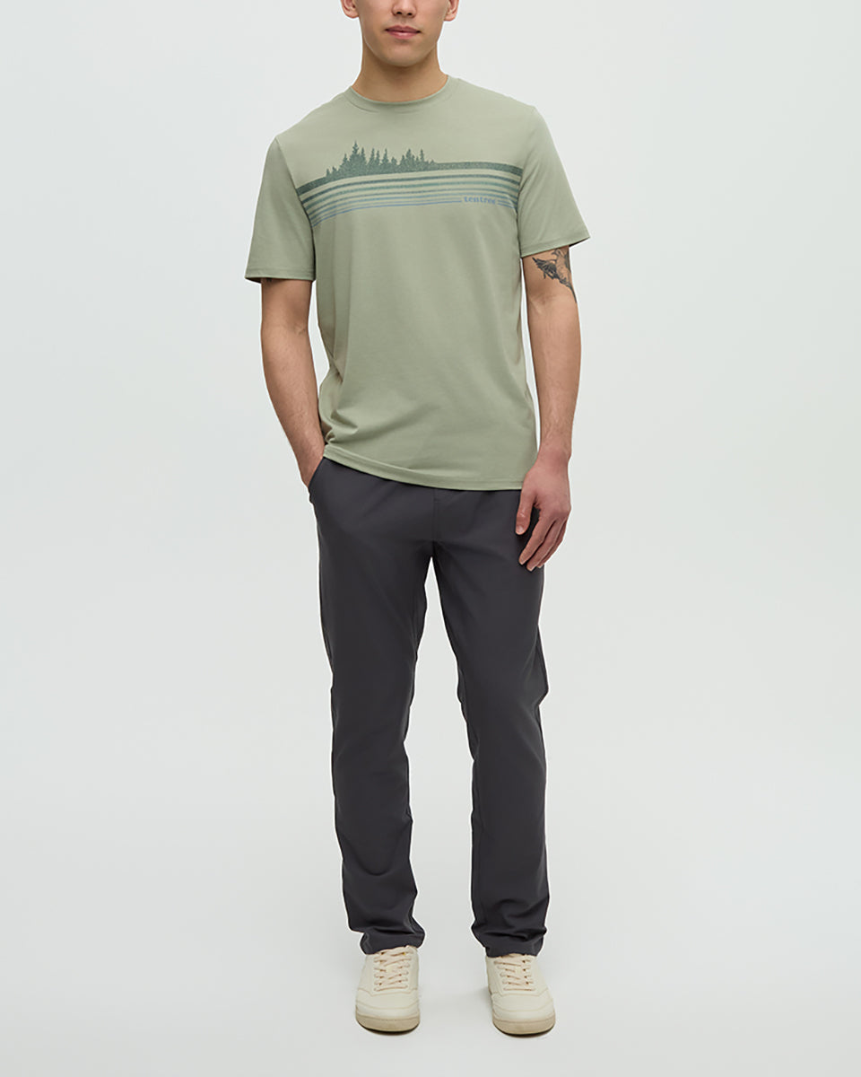 Tentree Men's Wildfire Retro Treeline T-Shirt - Light Moss Tidal Teal