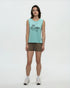 Tentree Women's Haitian Hibiscus Tank - Turquoise Sky Graphite