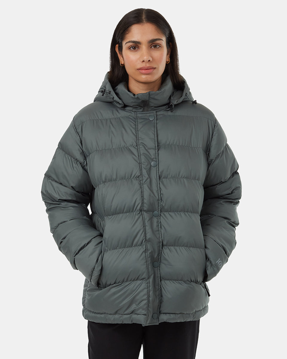 Tentree Ungendered Cloud Shell Mid-Length Puffer - Urban Green