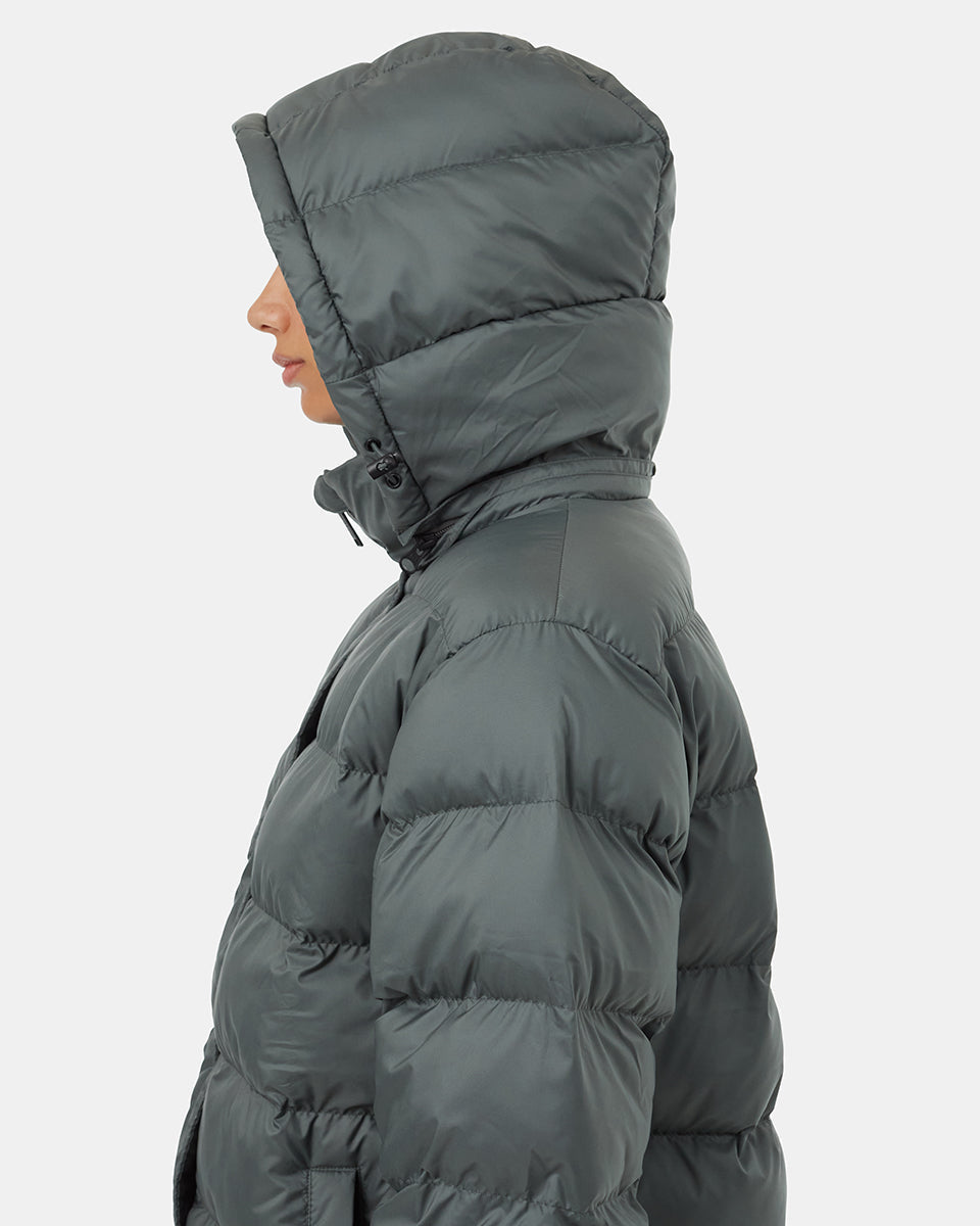 Tentree Ungendered Cloud Shell Mid-Length Puffer - Urban Green