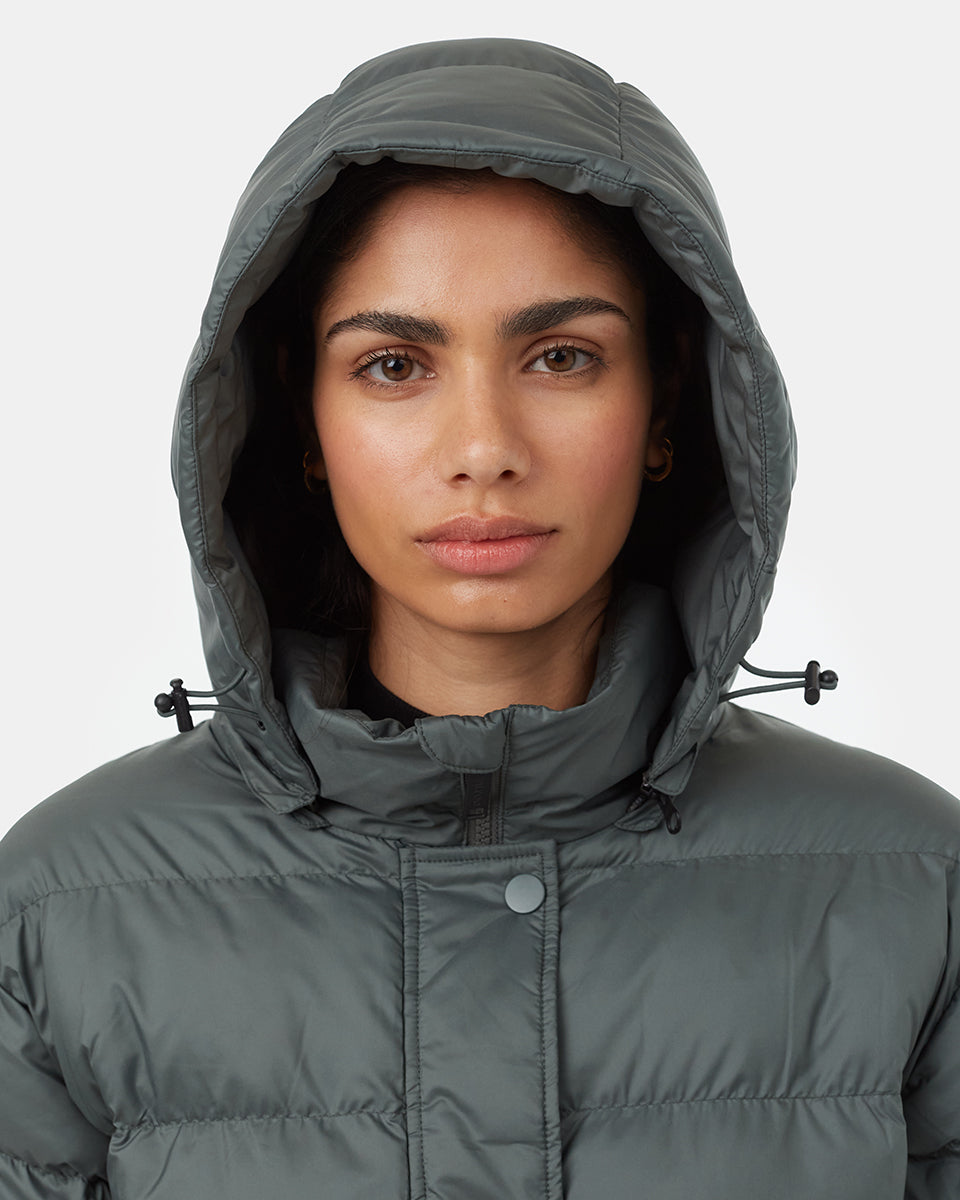 Tentree Ungendered Cloud Shell Mid-Length Puffer - Urban Green