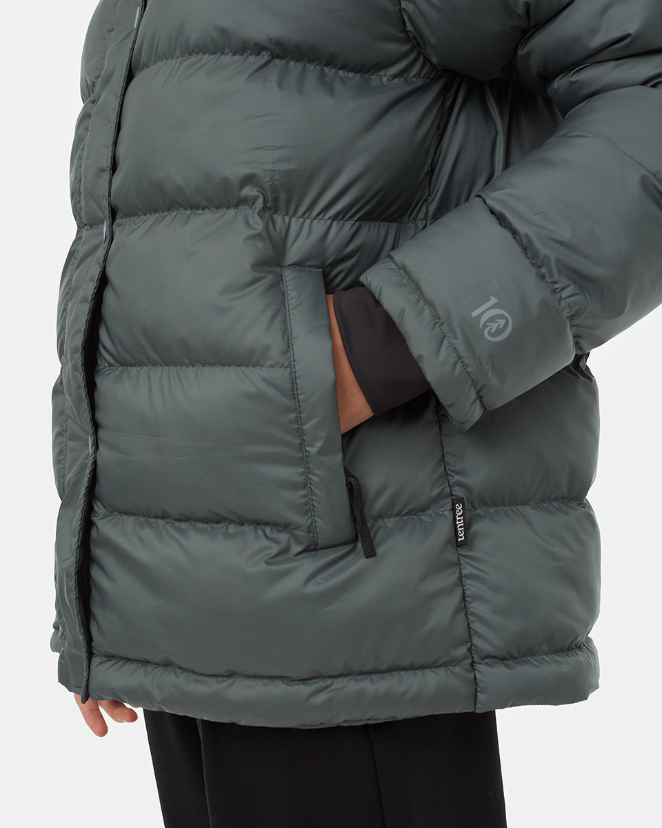 Tentree Ungendered Cloud Shell Mid-Length Puffer - Urban Green