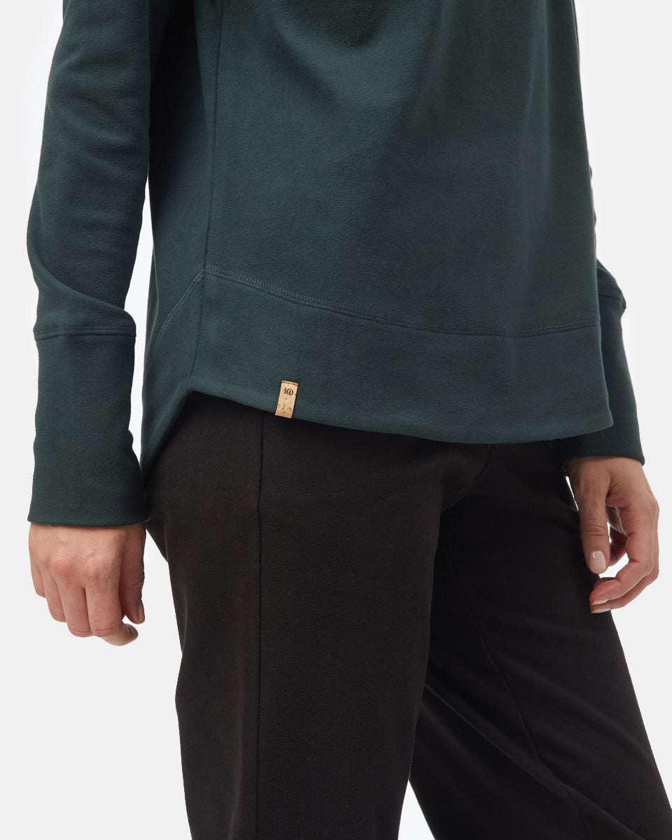 Tentree Luxe Cowl Fleece - Dark Forest Green