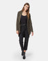 Tentree French Terry Cocoon Cardigan - Black Olive Green