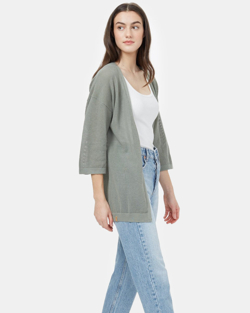 Tentree Highline Shortsleeve Cardigan - Agave Green