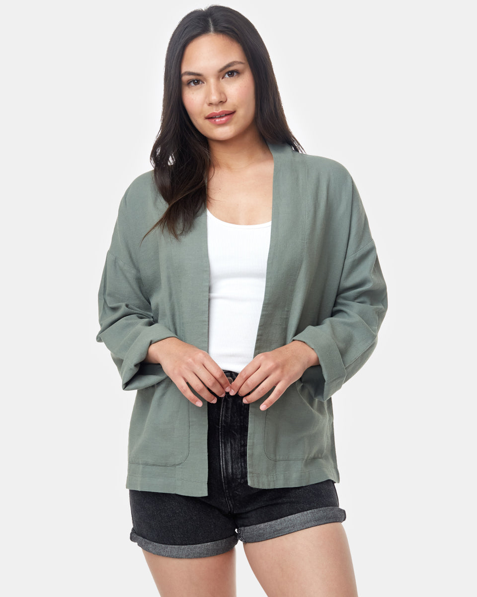 Tentree Rhine Cardigan - Agave Green