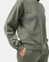 Tentree French Terry Balloon Sleeve Crew - Olive Night Green