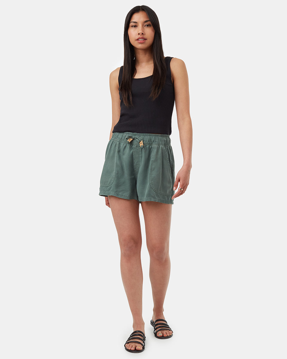 Tentree Women's Tencel Instow Short - Dark Sage