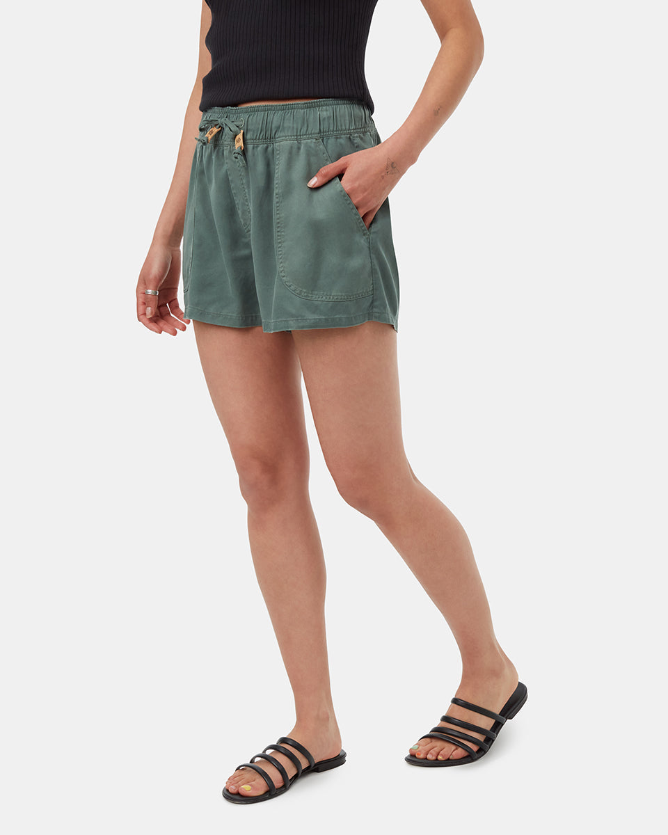 Tentree Women's Tencel Instow Short - Dark Sage