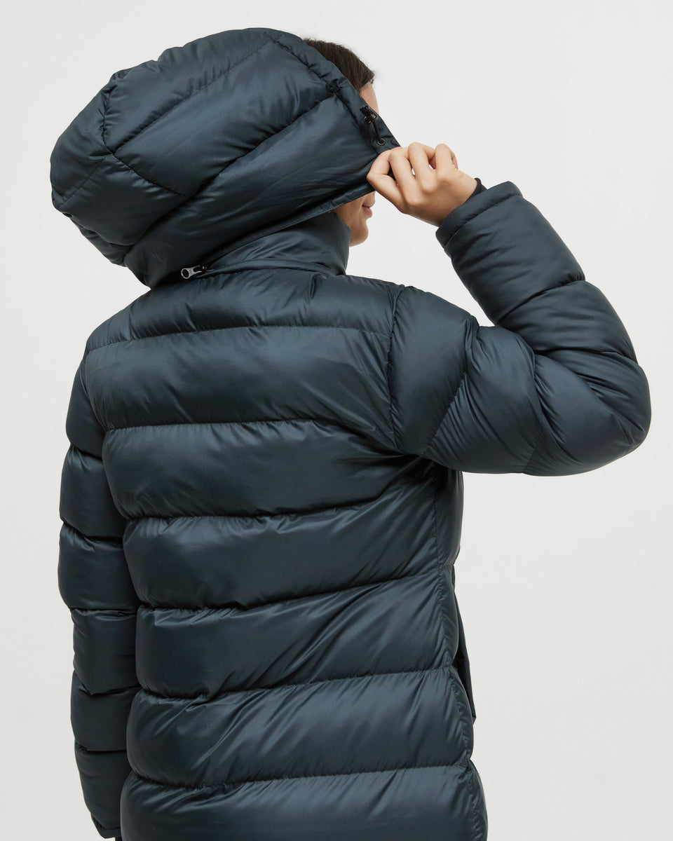 Tentree Women's Lookout Long Puffer - Forest River Green