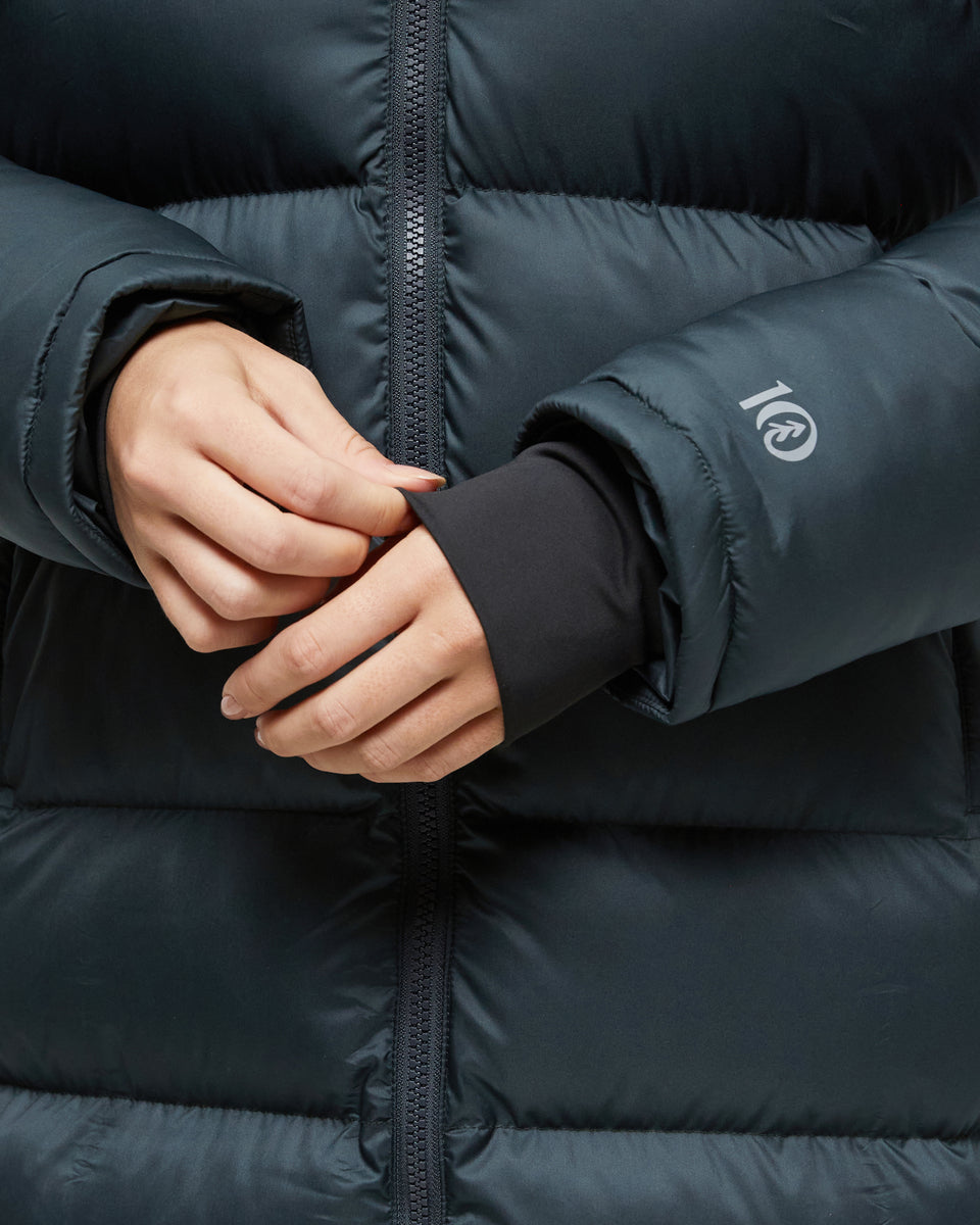 Tentree Women's Lookout Long Puffer - Forest River Green