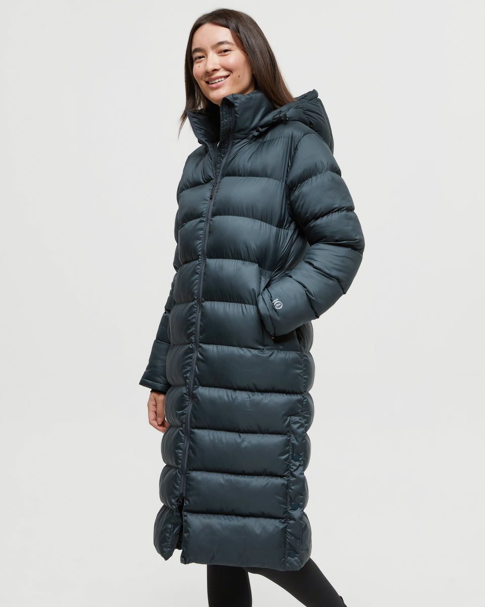 Tentree Women's Lookout Long Puffer - Forest River Green