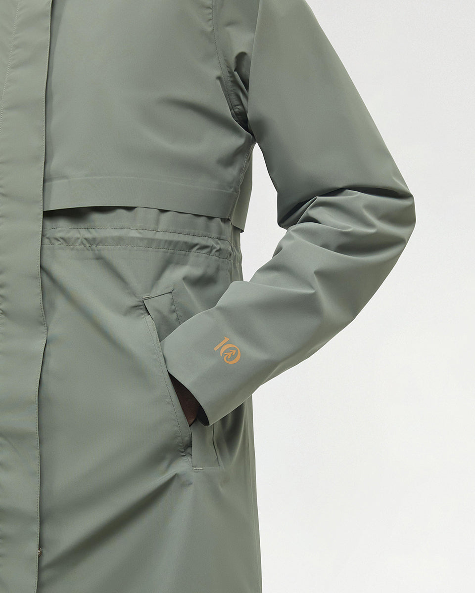 Tentree Women's Nimbus Long Rain Jacket - Agave Green